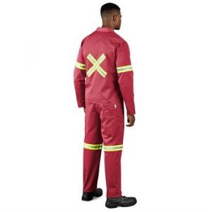 Trade Polycotton Conti Suit - Reflective Arms, Legs & Back - Yellow Tape